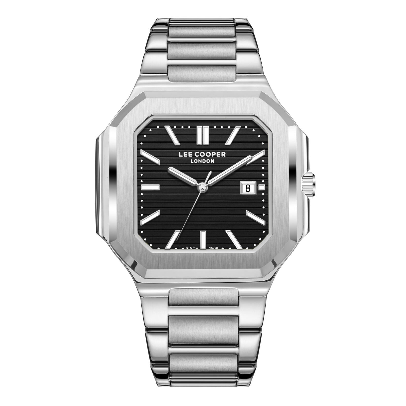 Lee Cooper Maxime Square Case Black Dial Silver Watch - LC08269.360