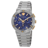 Versace Greca Logo Chronograph Quartz Blue Dial Men's Watch VEZ900221 - Big Daddy Watches