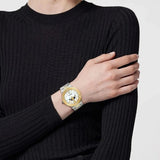 Versace Greca Logo Moonphase Mother of Pearl Dial Two Tone Women's Watch - VE7G00524