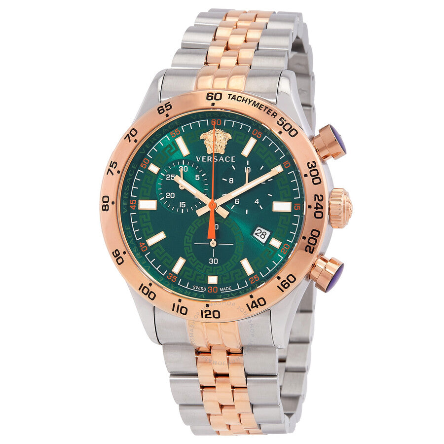 Versace Hellenyium Chronograph Quartz Green Dial Men's Watch VE2U00924