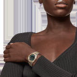 Versace Hellenyium Quartz Green Dial Two Tone Steel Strap Women's Watch - VEHU00420