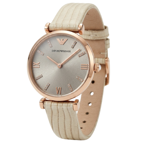 Emporio Armani Retro Warm Grey Dial Women's Watch - AR1681