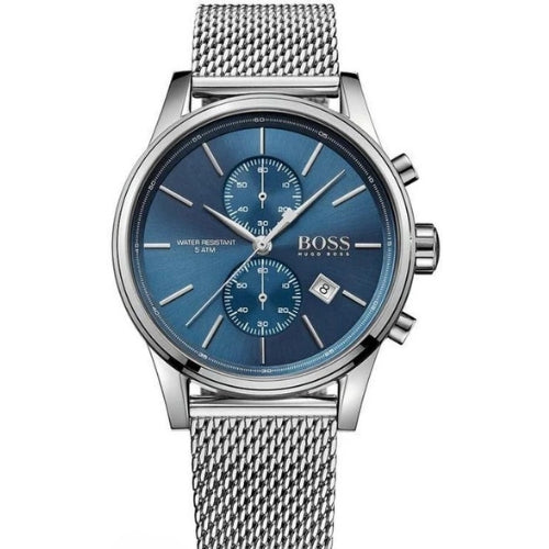 Hugo Boss Jet Chronograph Blue Dial Silver Mesh Bracelet Watch for Men - 1513441 1513441 - Image 1