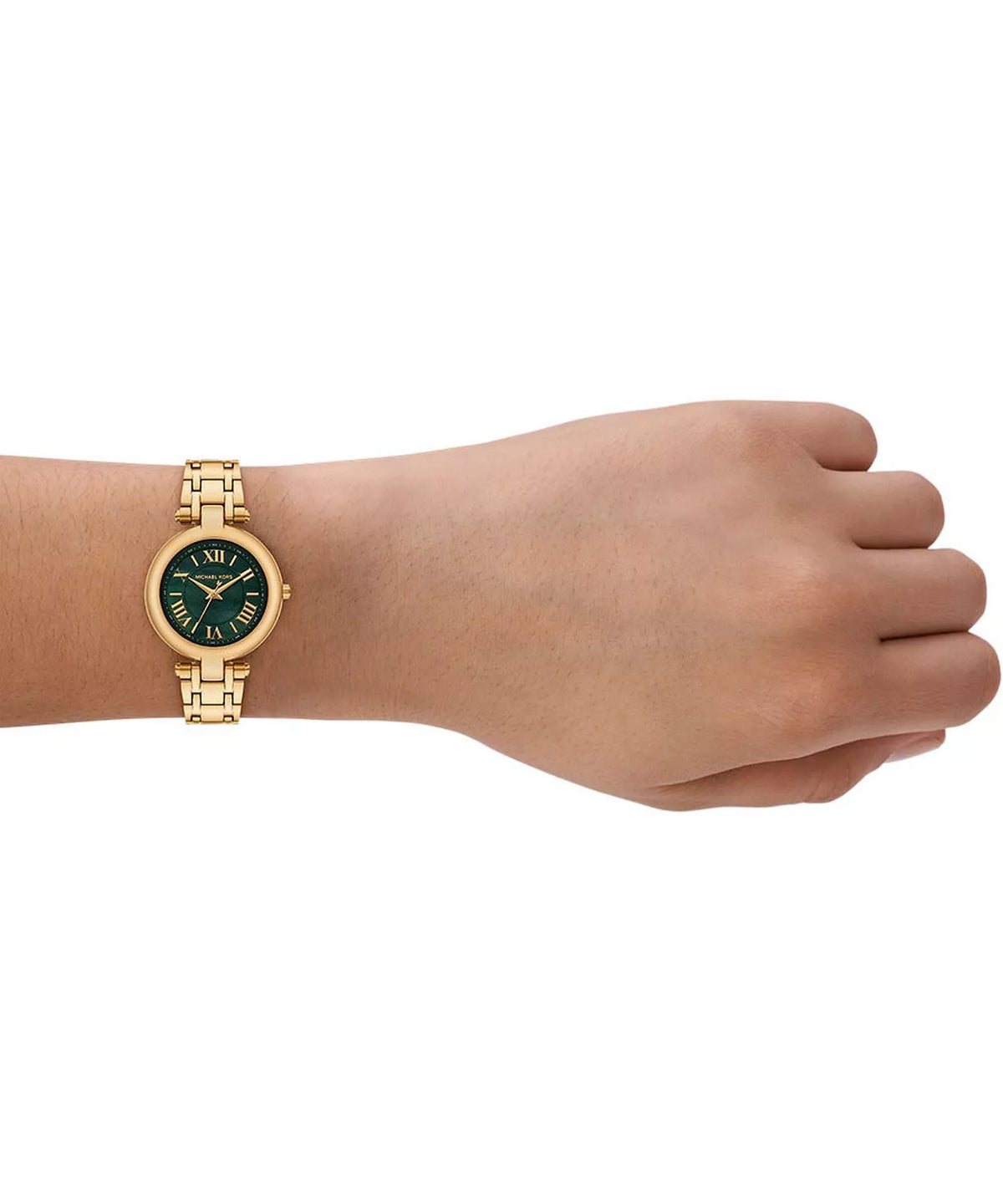 Michael Kors Laney Green Dial Gold Watch MK4892