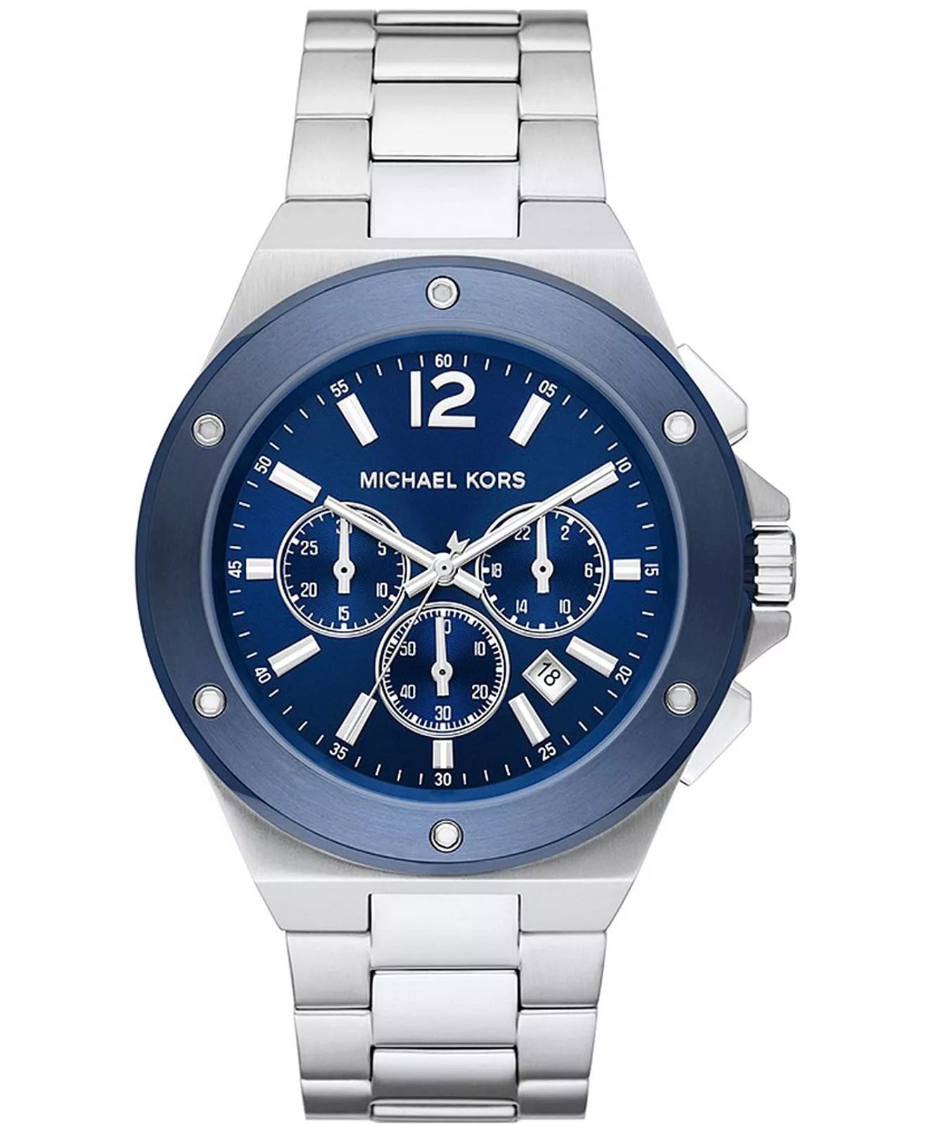 Michael Kors Lennox Chronograph Blue Dial Silver Men's Watch - MK8938