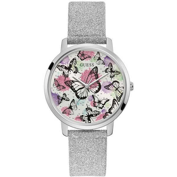 Guess Watch Mariposa Silver Leather Analog Watch Women's Watch  GW0008L1 - Big Daddy Watches