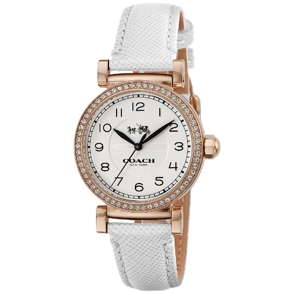 Coach Madison White Leather Strap Women's Watch  14502401 - Big Daddy Watches