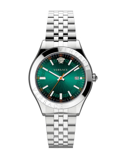 Versace Hellenyium Silver Green Dial Men's Watch  VEVK01021 - Big Daddy Watches