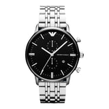 Emporio Armani Chronograph Black Dial Stainless Steel Men's Watch AR80009