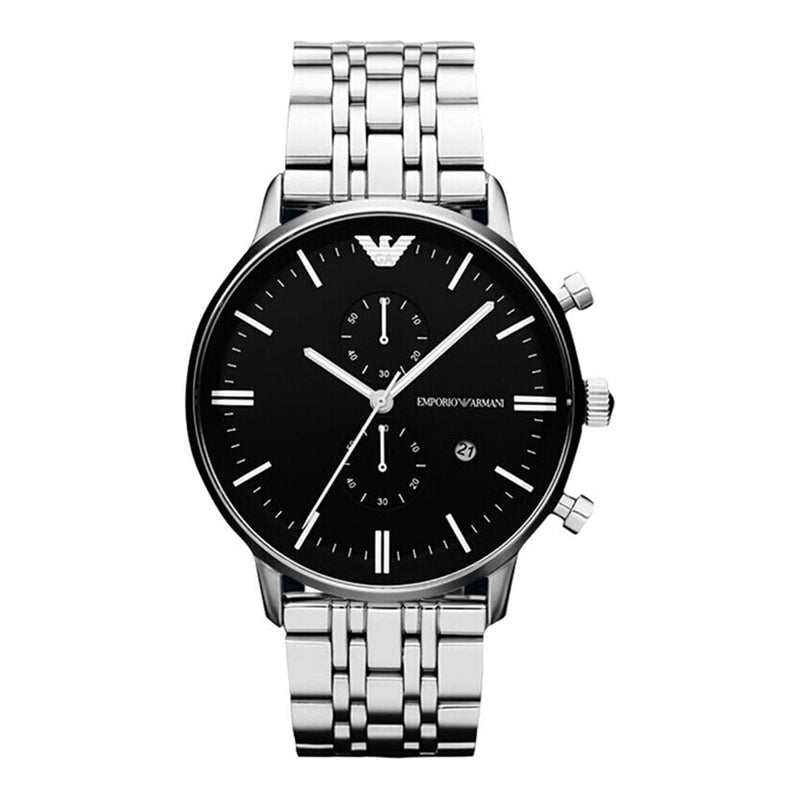 Emporio Armani Chronograph Black Dial Stainless Steel Men's Watch AR80009