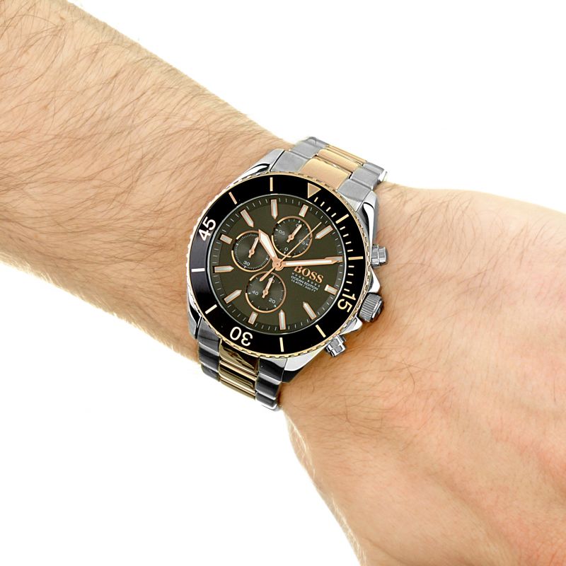 Hugo Boss Ocean Edition Chronograph Two-Tone Men's Watch Water resistance: 100 meters / 330 feet Movement: Quartz   