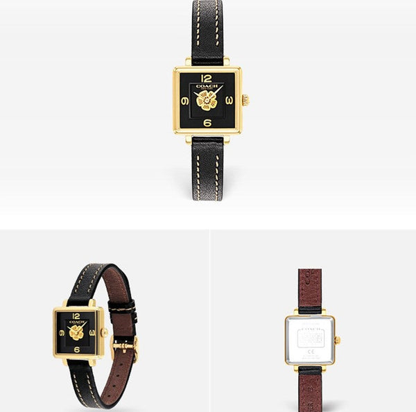 Coach Black Leather Square Women's Watch 14503695 - Big Daddy Watches #2