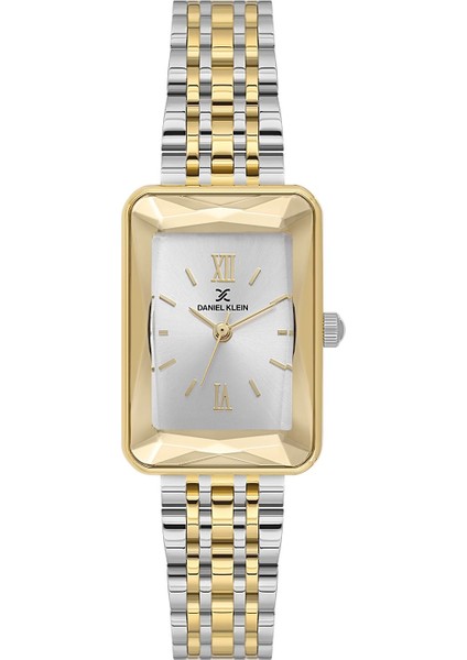 Daniel Klein Premium Rectangular Two Tone Watch - DK.1.13875-5
