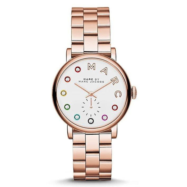 Marc Jacobs Baker White Dial Rose Gold 36mm Ladies Watch MBM3441