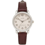 Coach Delancey White Dial Purple Leather Strap Ladies Watch 14502252
