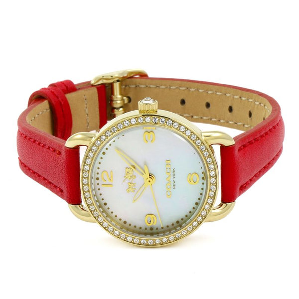 Coach Delancey White Dial Leather Strap Ladies Watch 14502452