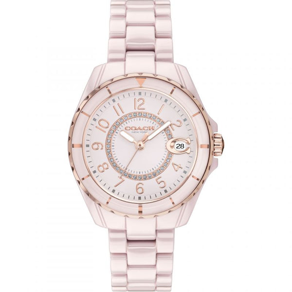 Coach Preston Pink Blush Ceramic Bracelet Women's Watch 14503463