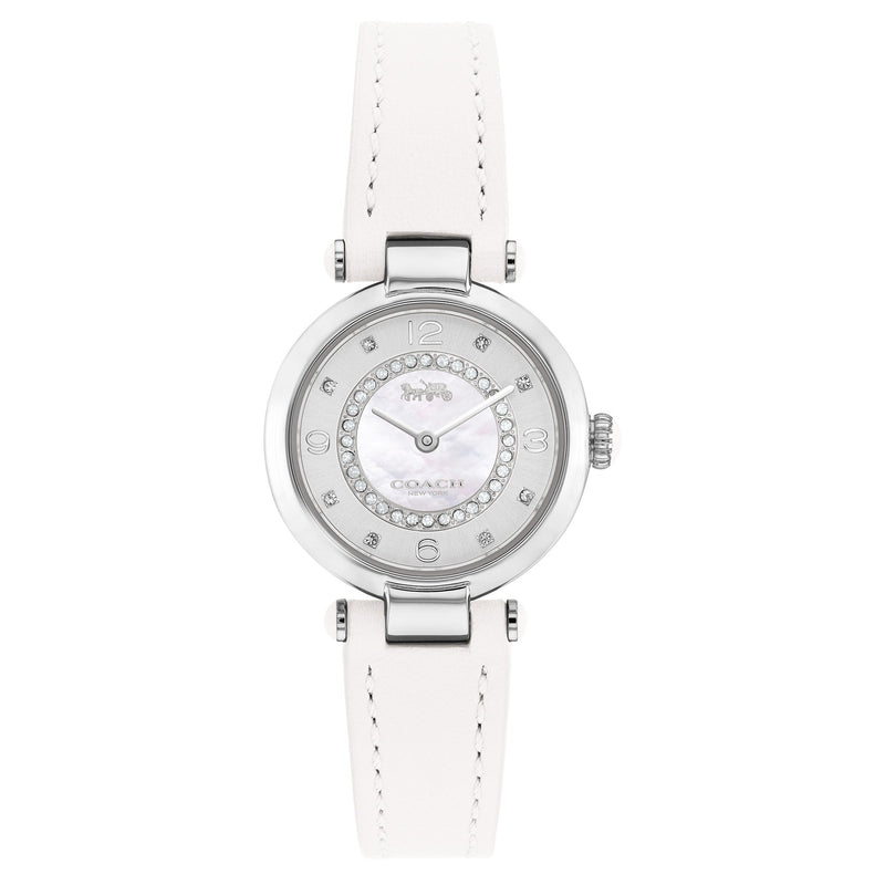 Coach Cary White Leather Strap Women's Watch  14503893 - Big Daddy Watches