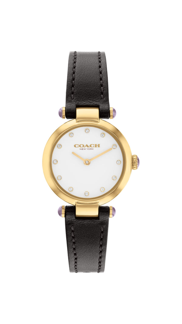 Coach Cary Chalk Black Leather Strap Women's Watch  14504014 - Big Daddy Watches
