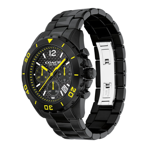 Coach Kent Chronograph Black & Yellow Men's Watch 14602563 - Big Daddy Watches #2