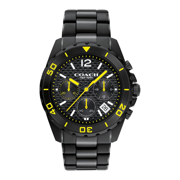 Coach Kent Chronograph Black & Yellow Men's Watch  14602563 - Big Daddy Watches