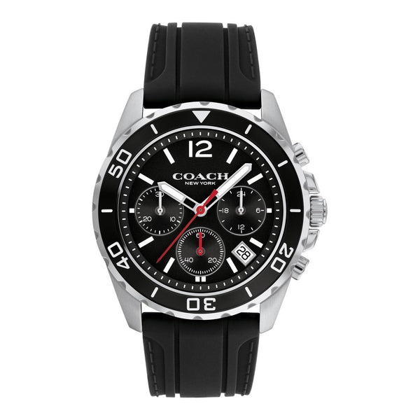 Coach Kent Chronograph Black Silicon Strap Men's Watch  14602565 - Big Daddy Watches