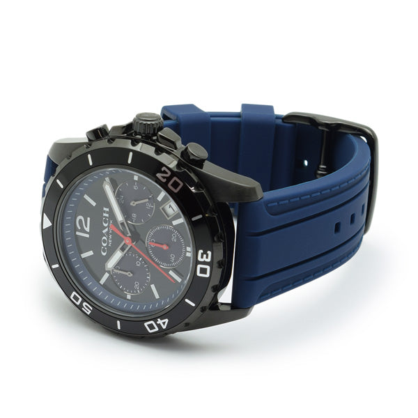 Coach Kent Chronograph Blue Silicon Strap Men's Watch 14602566 - Big Daddy Watches #2