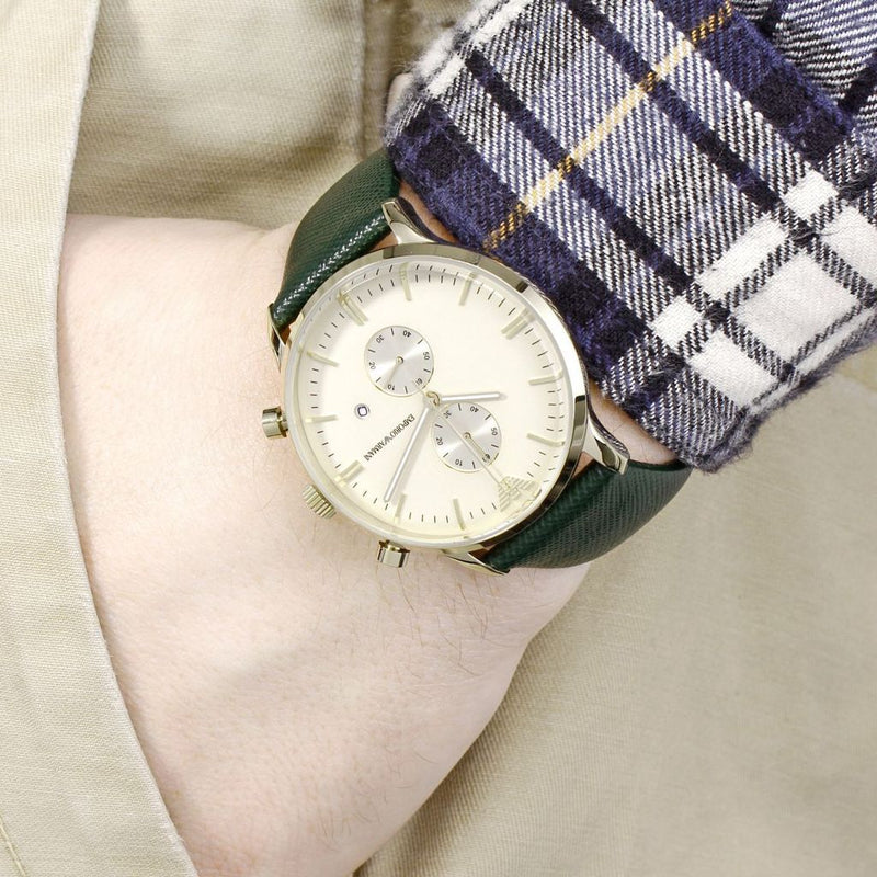Emporio Armani Green Leather Men's Watch#AR1722 - Kiwi Watches #4