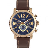 Fossil Vintage Blue Dial Leather Strap Men's Watch BQ2102