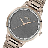 Hugo Boss Crystal Paved Rose Gold Ladies Watch 1502463