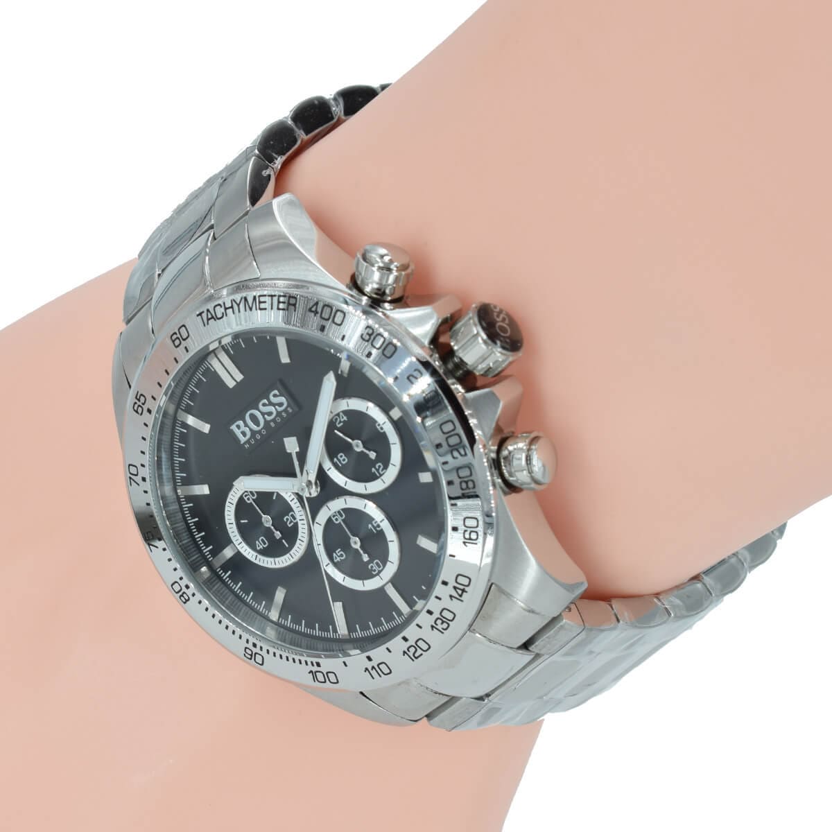 Hugo Boss Ikon Chronograph Black Dial Silver Steel Strap Men's Watch - 1512965 1512965 - Image 5
