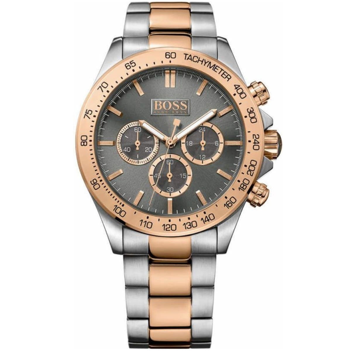 Hugo Boss Ikon Chronograph Grey Dial Two Tone Steel Strap Watch for Men - 1513339 1513339 - Image 1