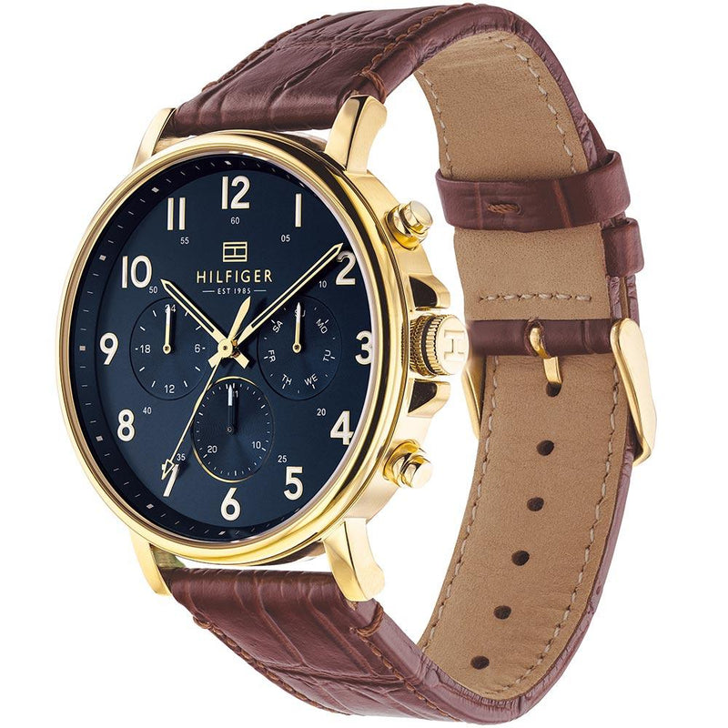 Tommy Hilfiger Multi-function Brown Leather Men's Watch 1710380