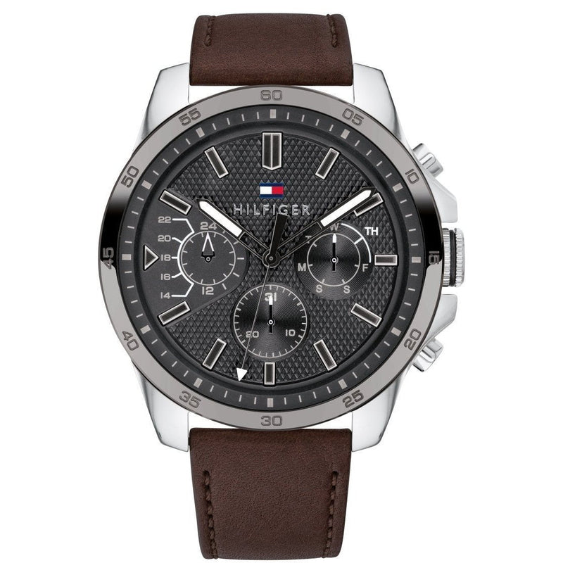 Tommy Hilfiger Iconic Brown Leather Men's Watch 1791562