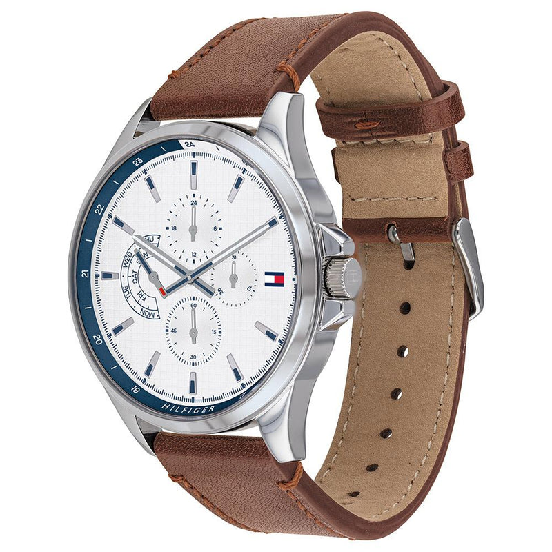 Tommy Hilfiger Multi-function Brown Leather Men's Watch 1791614