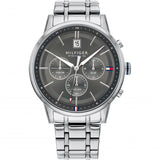 Tommy Hilfiger Silver and Grey Stainless Steel Men's Watch 1791632