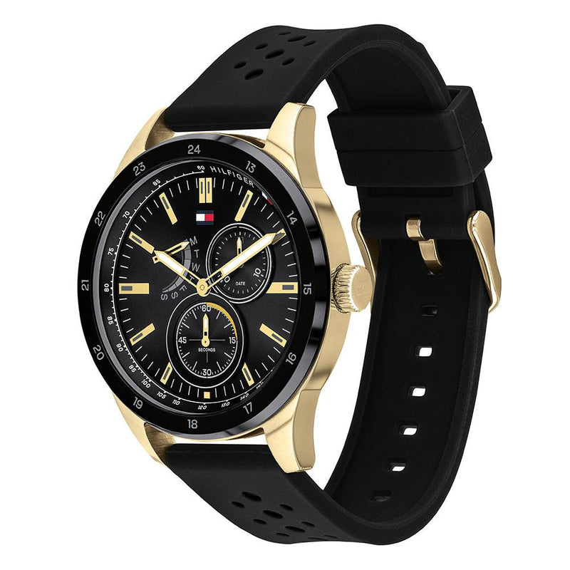 Tommy Hilfiger Multi-function Black Silicone Men's Watch 1791636