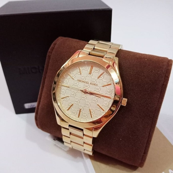 Michael Kors Slim Runway Champagne Dial Ladies Watch MK3335 Water resistance: 50 meters / 165 feet Movement: Quartz  