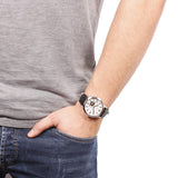 Fossil Townsman White Dial Black Leather Men's Watch ME3104