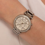 Michael Kors Parker Chronograph Silver Ladies Watch MK5353