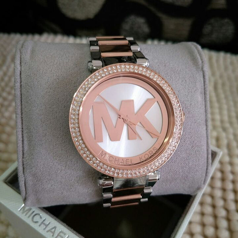 Michael Kors Parker Rose Gold and Silver Ladies Watch MK6314