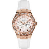 Guess White Rubber Strap Gold Dial Analog Women's Watch  W0426L1 - Big Daddy Watches