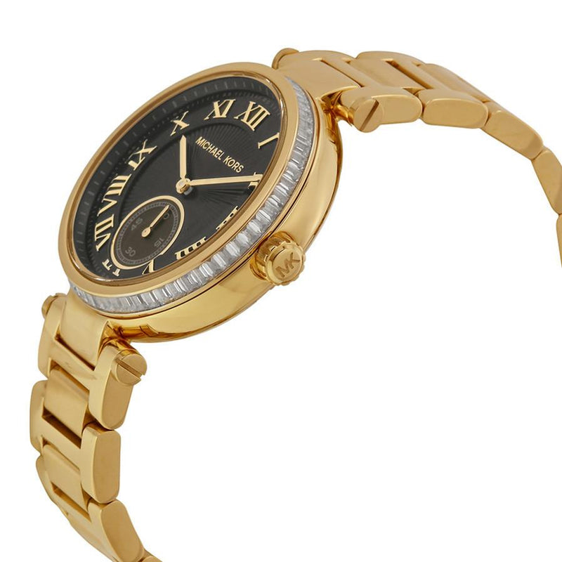 Michael Kors Skylar Black Dial Gold-tone Ladies Watch