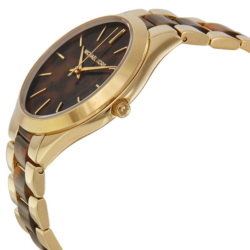 Michael Kors Slim Runway Tortoise-shell Dial Ladies Watch MK4284