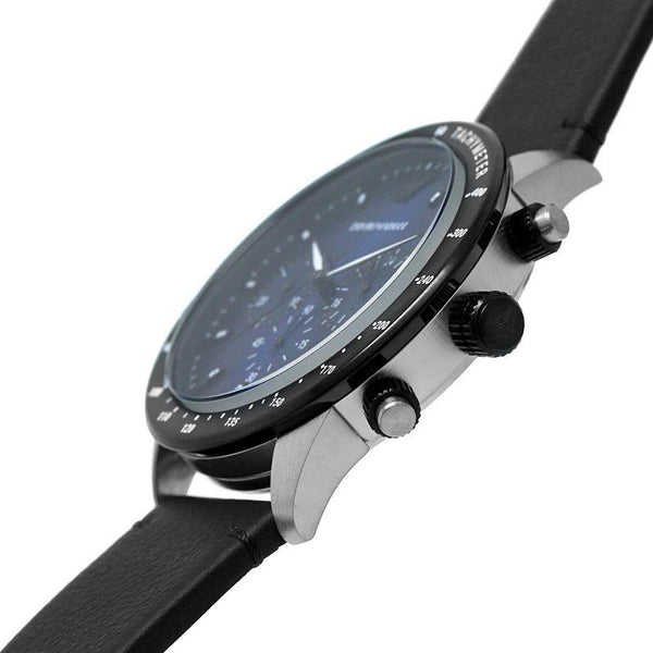Emporio Armani Chronograph Black Leather Men's Watch AR11522 - Big Daddy Watches #2