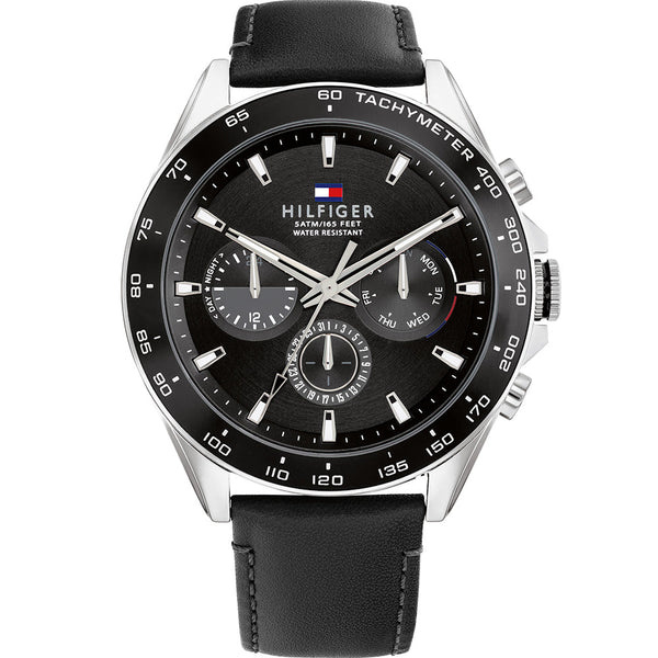 Tommy Hilfger Owen Black Leather Strap Men's Watch  1791964 - Big Daddy Watches