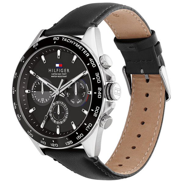 Tommy Hilfger Owen Black Leather Strap Men's Watch 1791964 - Big Daddy Watches #2