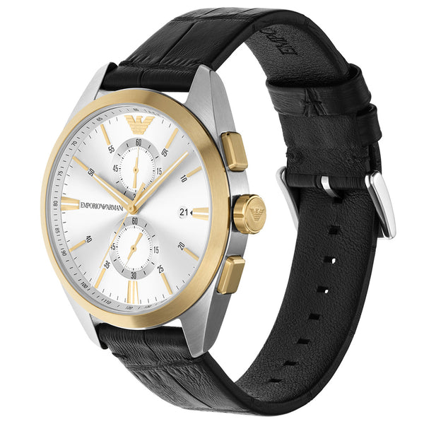 Emporio Armani Chronograph Black Leather Men's Watch AR11498 - Big Daddy Watches #2