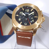 Fossil Watches for Men Modern Machine Black Dial Leather Strap FS5065