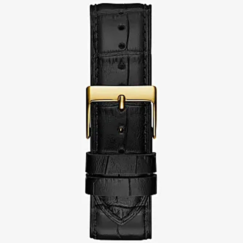 Guess Gold Tone Black Leather Men's Watch GW0570G1